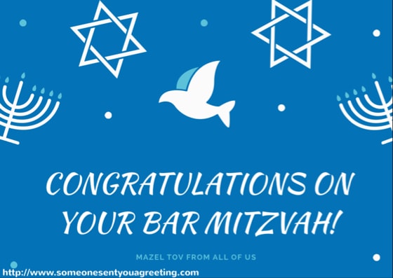 Congratulations on your bar mitzvah from all of us