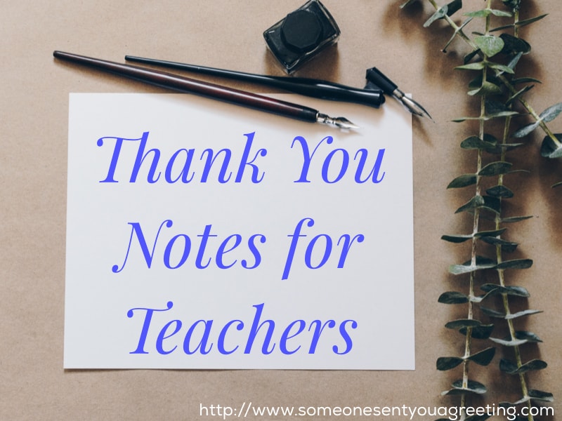 Thank you notes for teachers