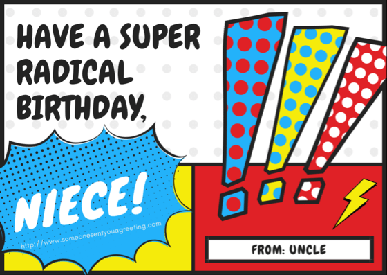 Have a super radical birthday niece funny card