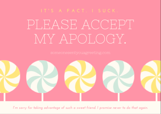 Please Accept My Apology Message