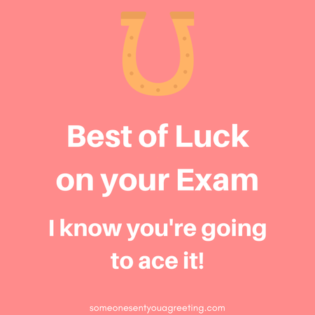 Best of luck on your exam