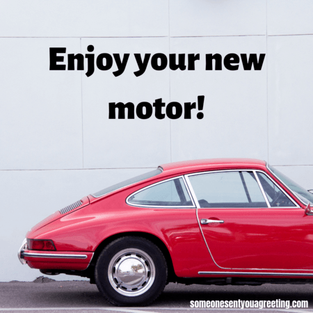 Enjoy your new motor