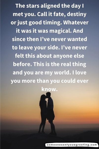 Long paragraph of love for partner