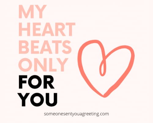 my heart beats for you love text message