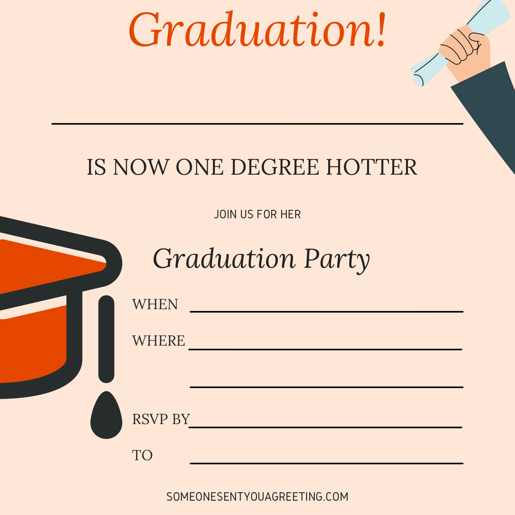 degree graduation party invitation template