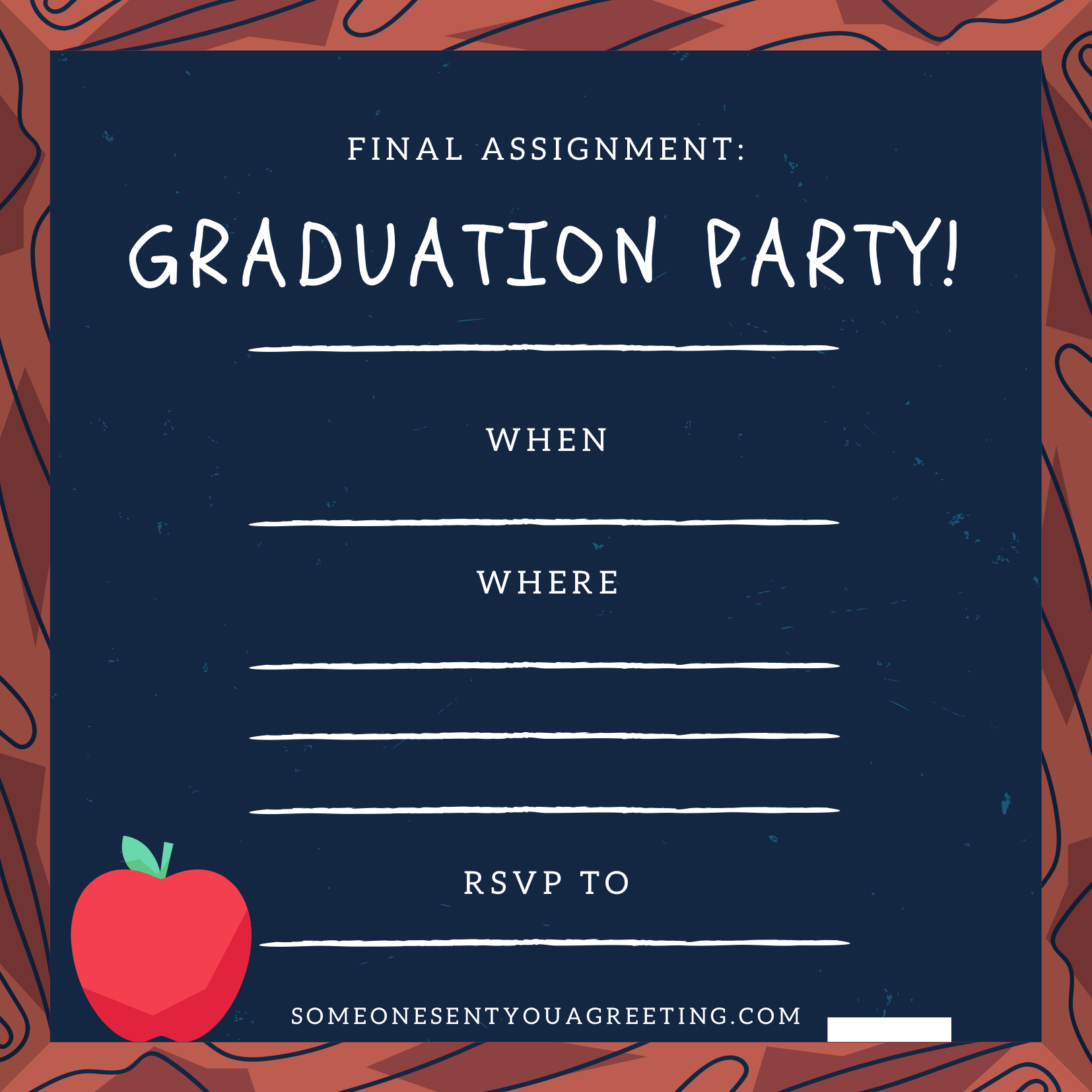 High school printable graduation party invitation
