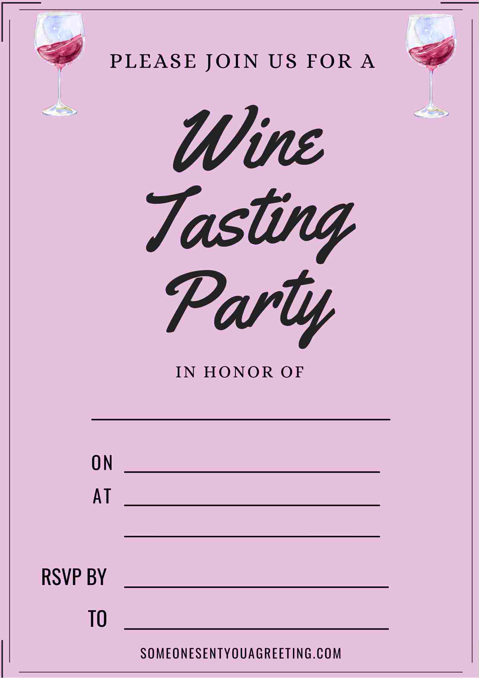 wine tasting party invitation wording example