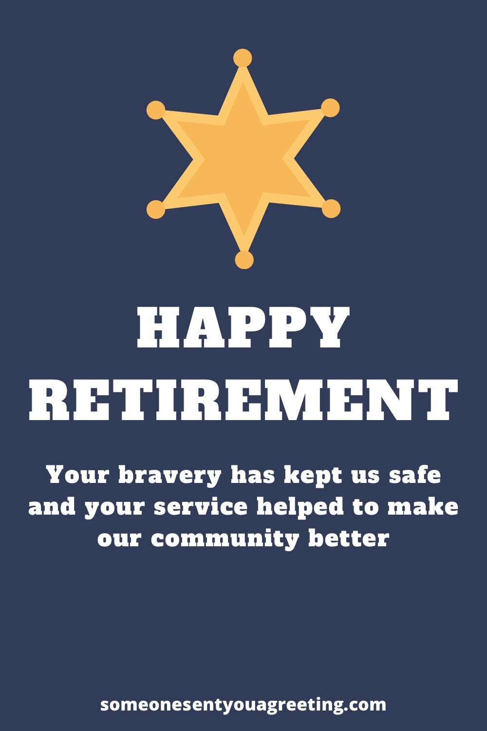Happy retirement police officer