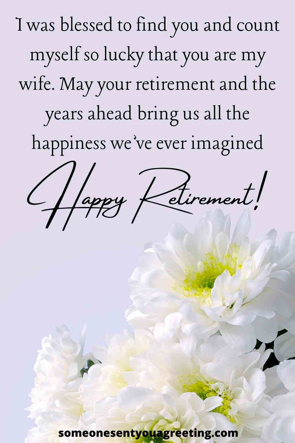 Retirement message for wife