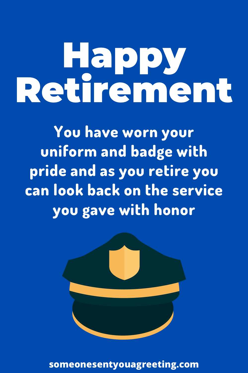 Retirement wishes for police officer
