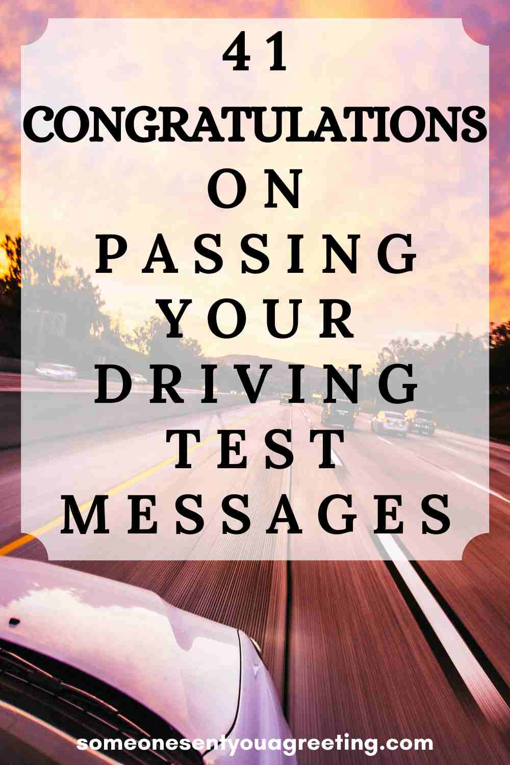 congratulations on passing your driving test messages