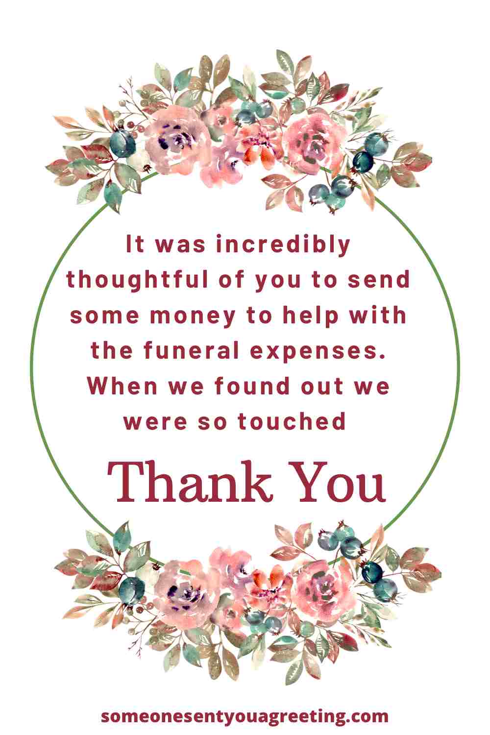 thank you message for funeral money
