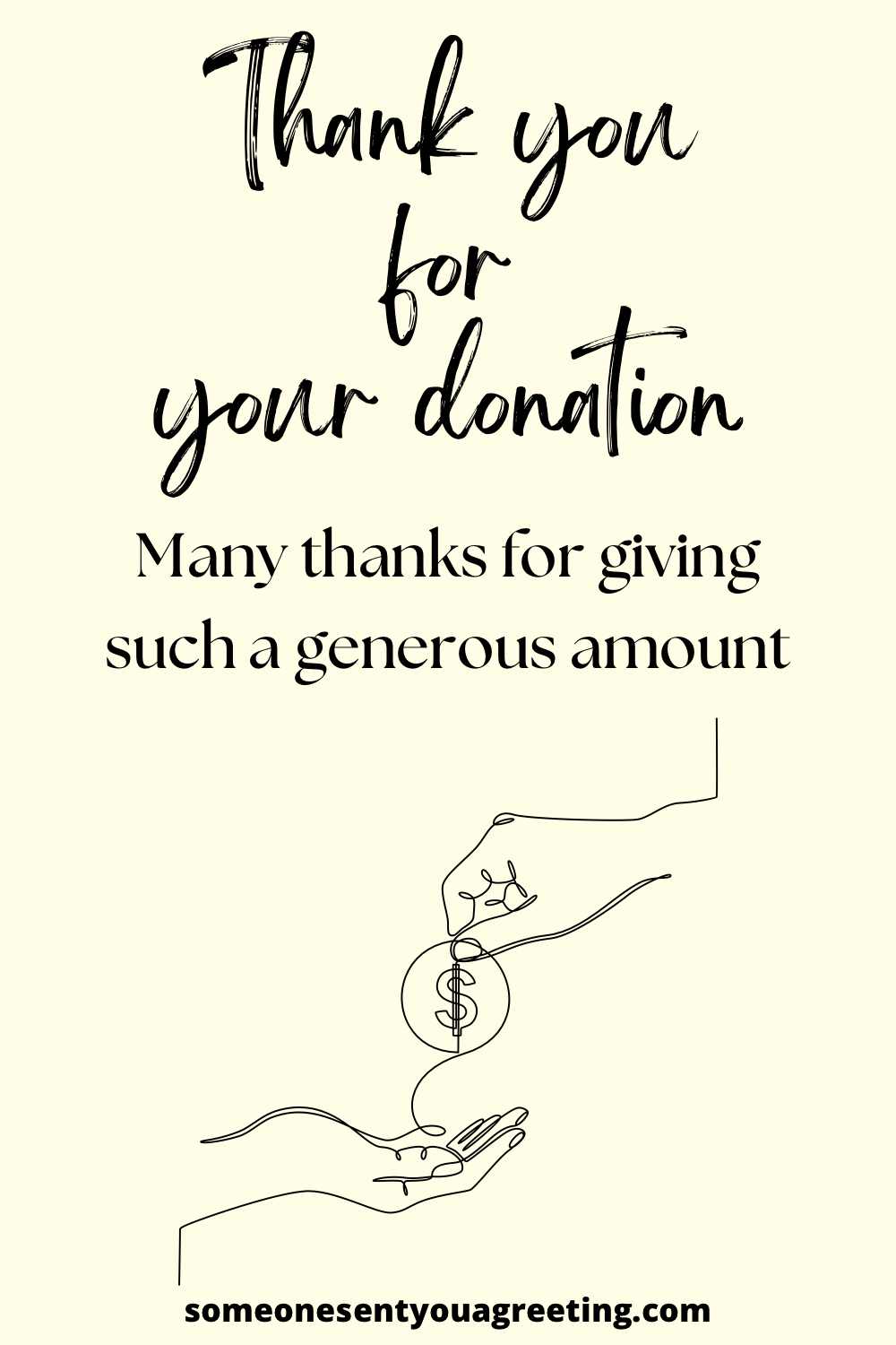 thank you for a generous donation message