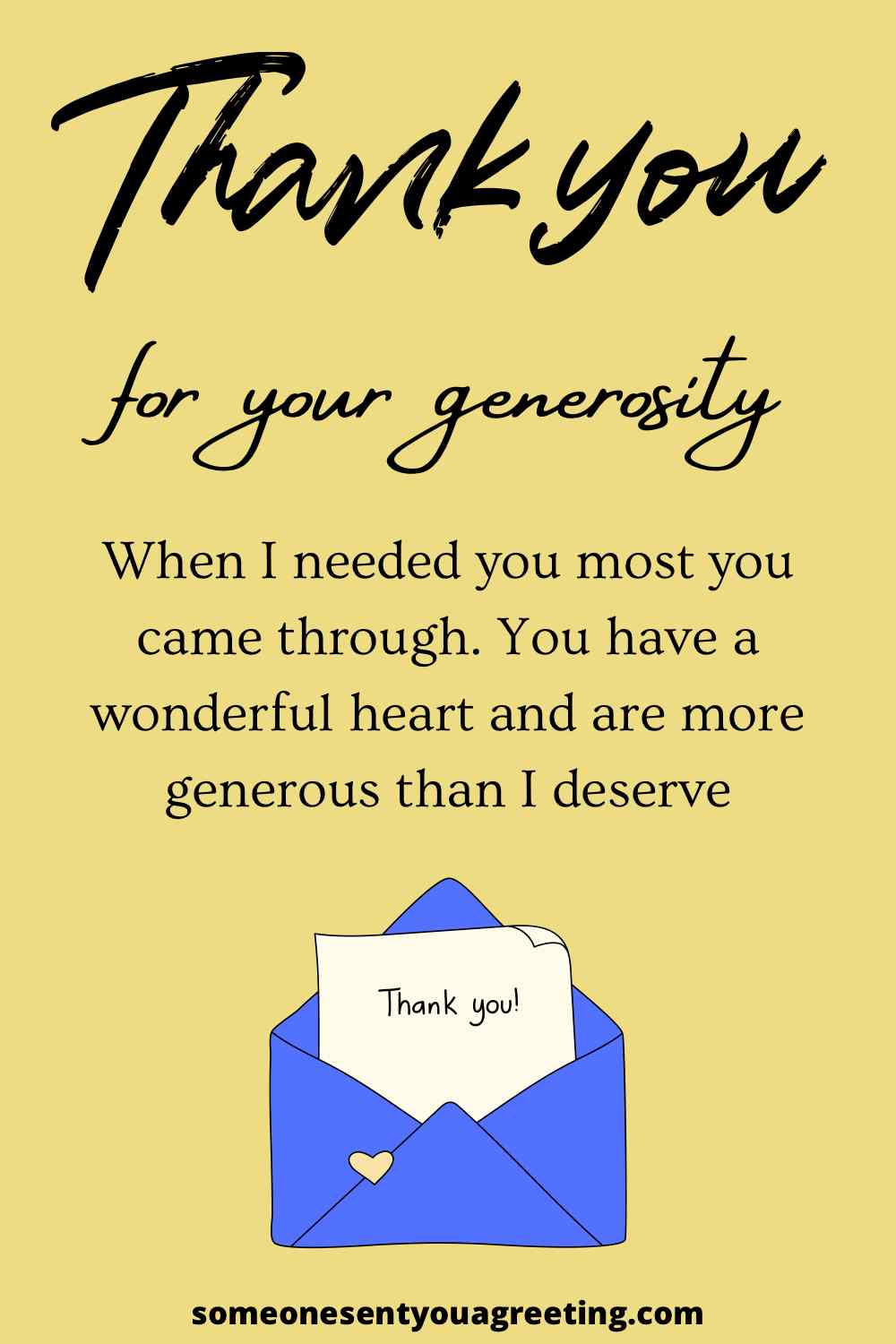 thank you for your generosity message
