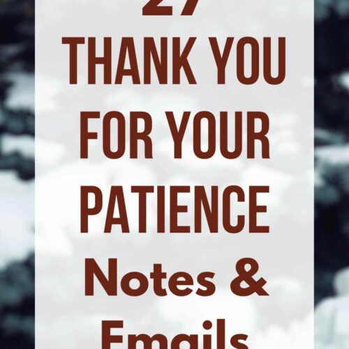 27 Thank you for your Patience Note Examples