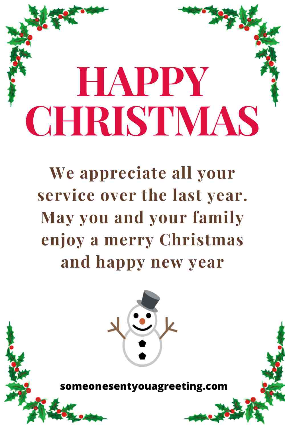christmas message for employee
