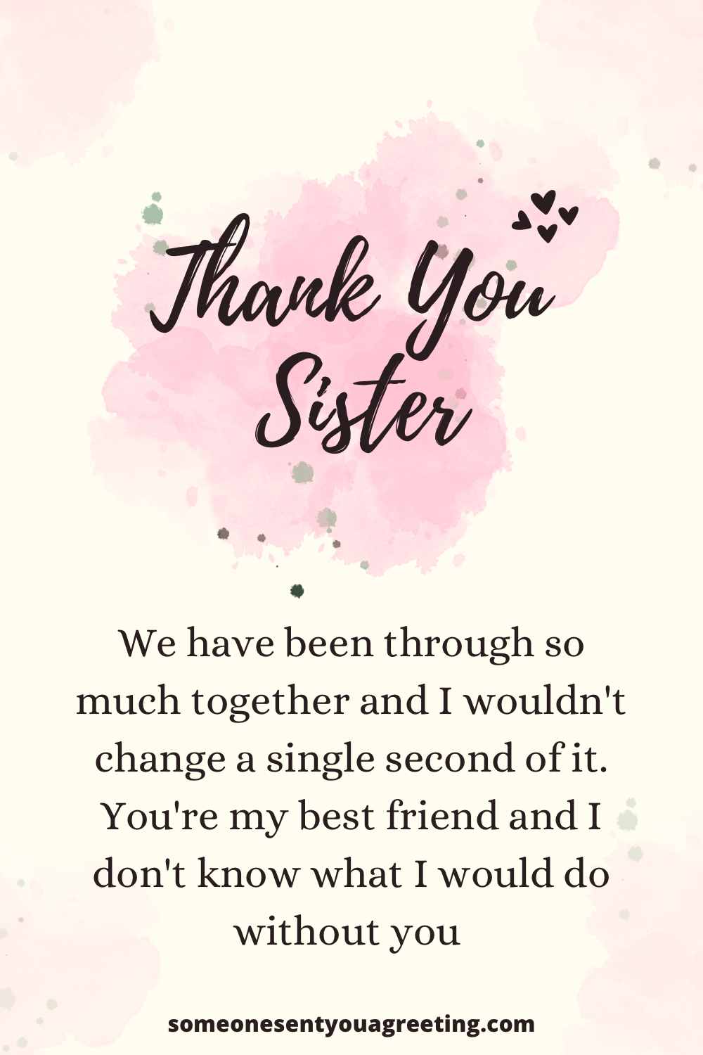 thank you message for sister