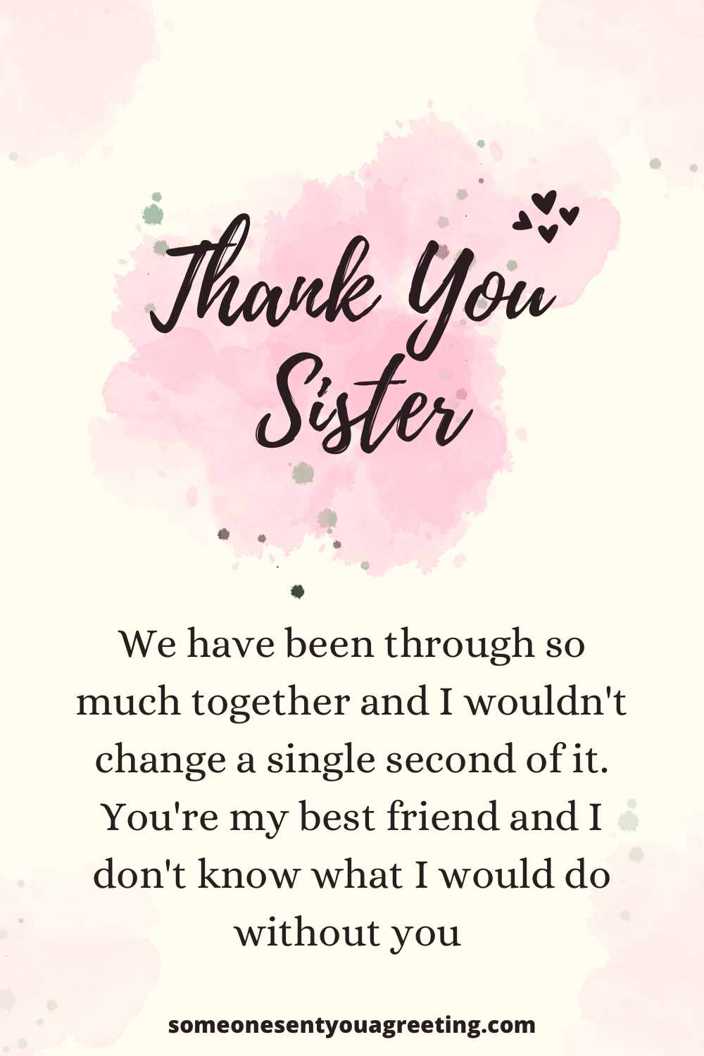 Thank You Sister Messages and Notes (40+ Examples) - Someone Sent ...