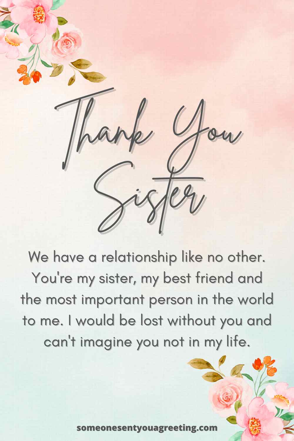 Thank You Sister Messages and Notes (40+ Examples) - Someone Sent ...