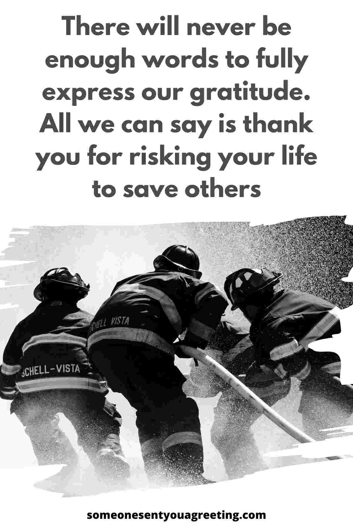 firefighter appreciation message