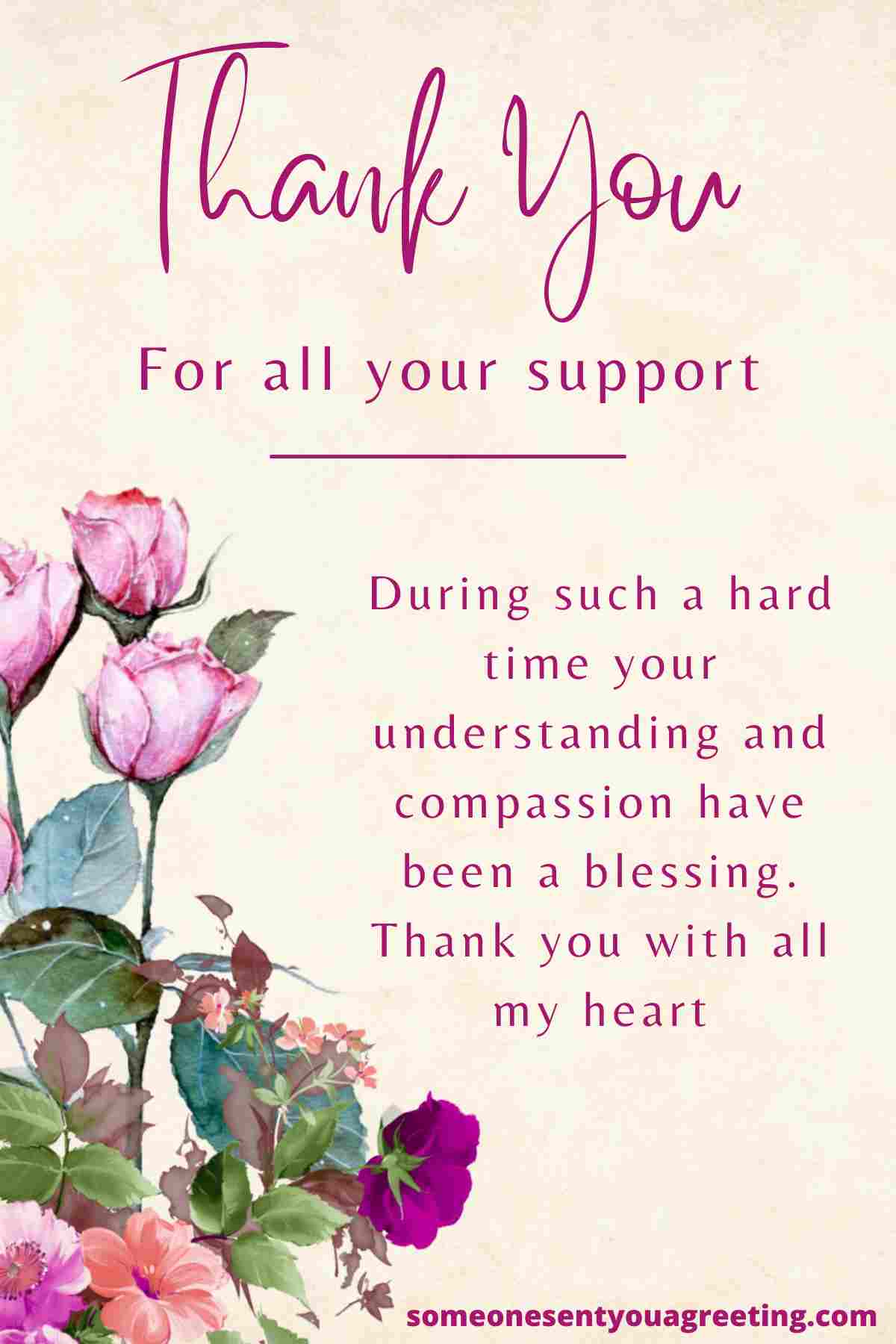 thank you for all your support message