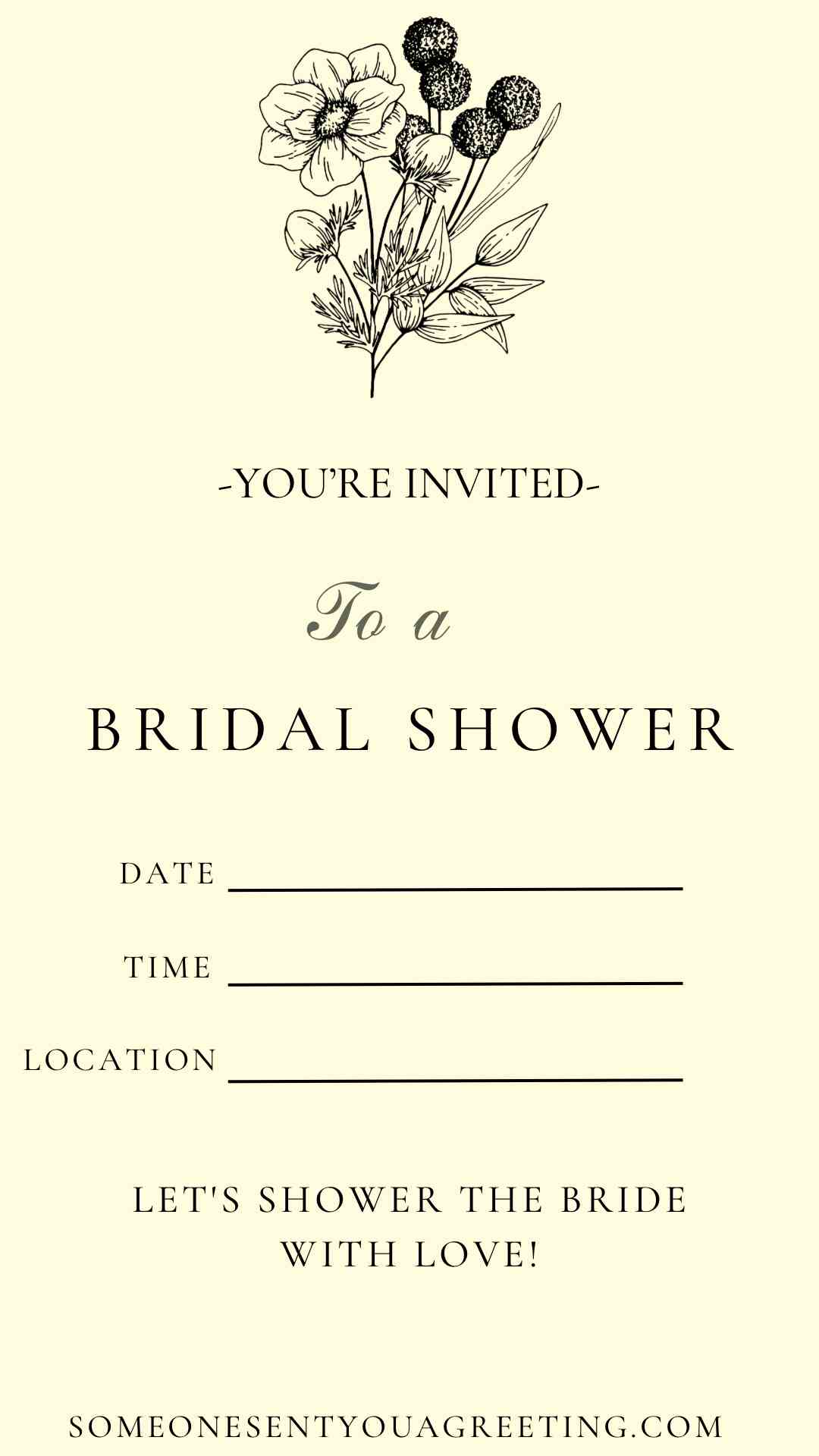 example bridal shower invitation