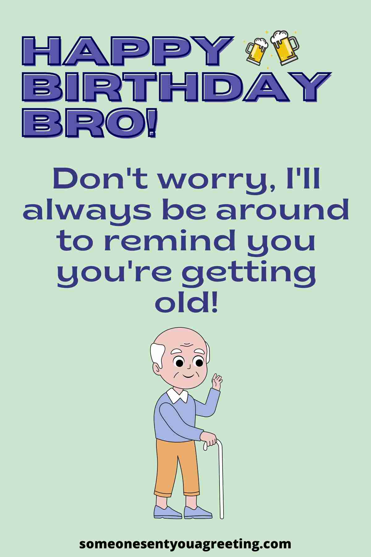 funny birthday message for brother