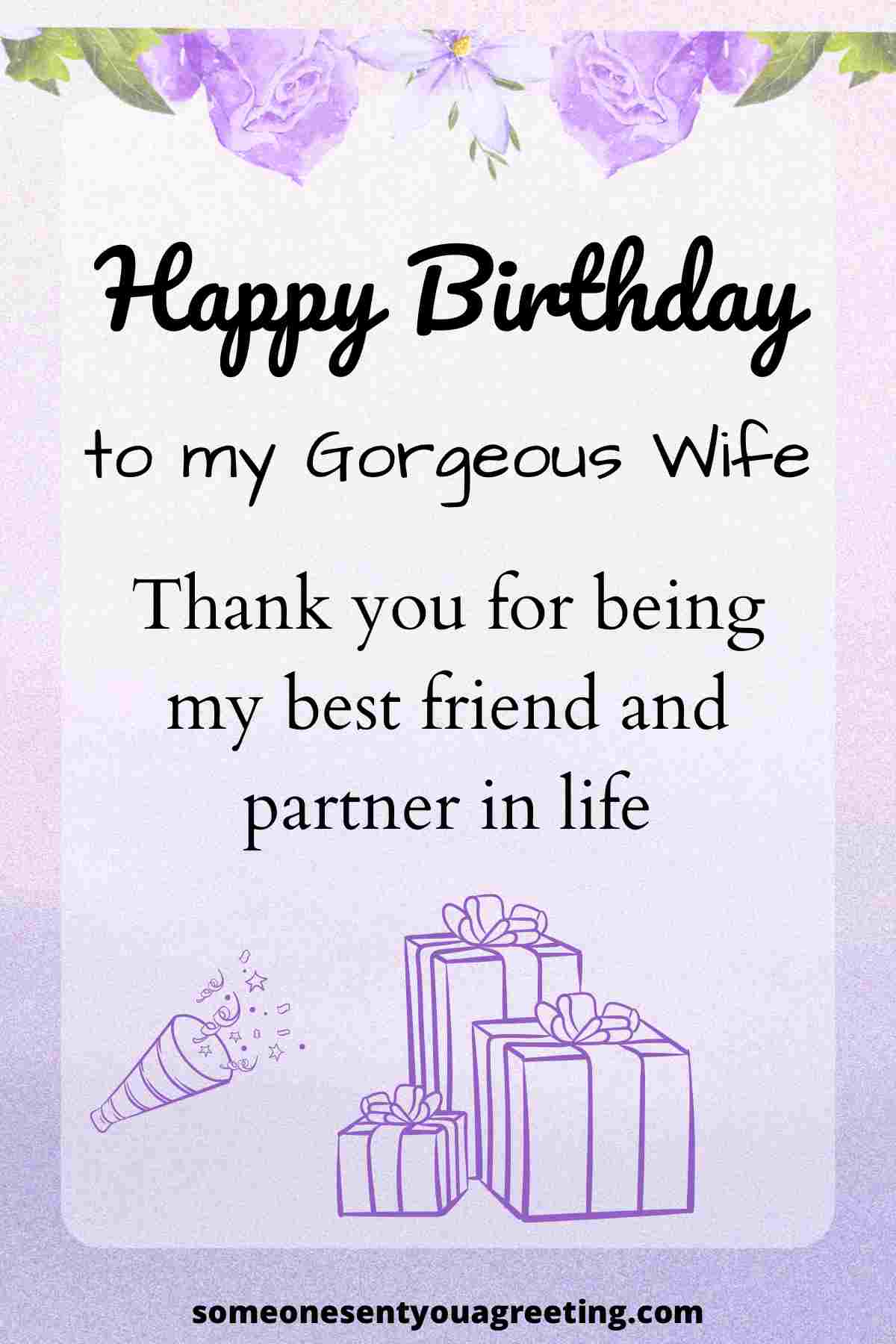 a happy birthday message for a wife