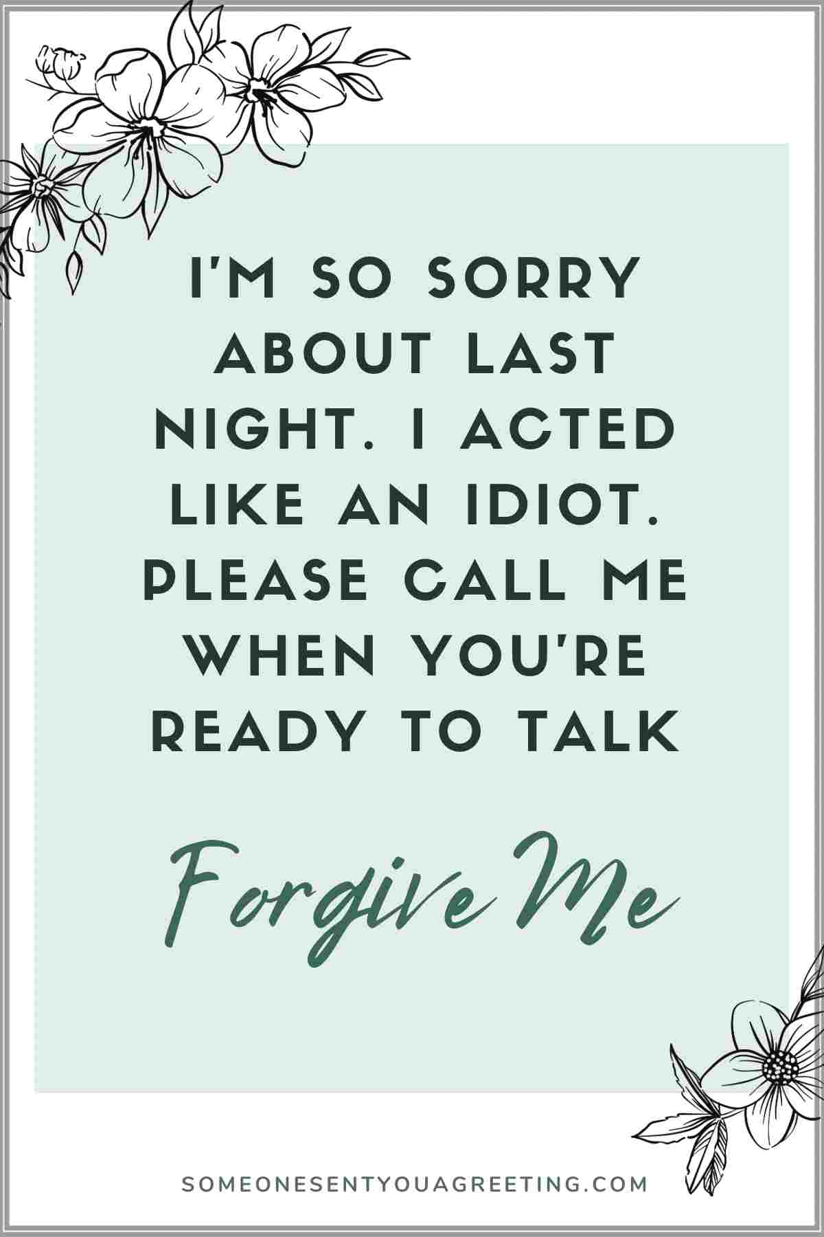 apology text message for him