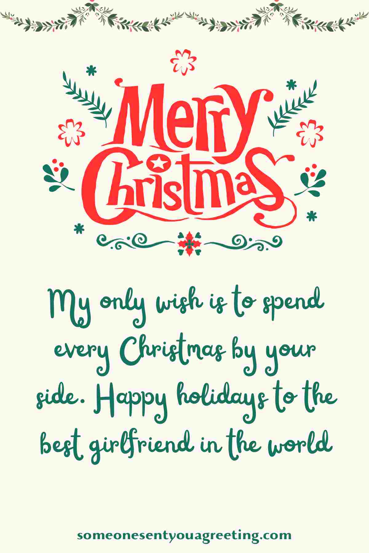 happy holidays girlfriend message