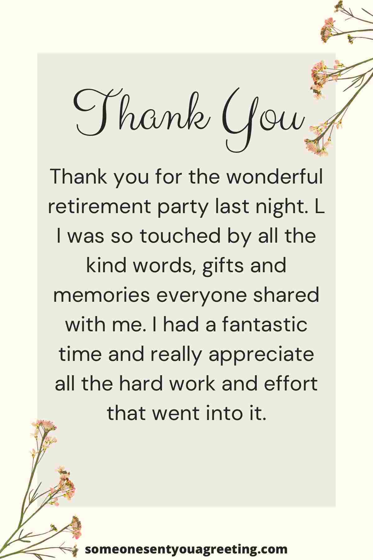 retirement thank you note example