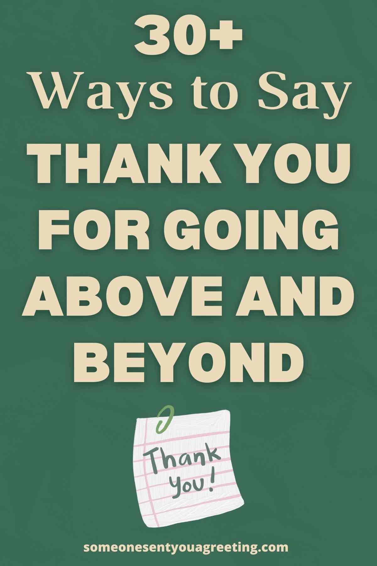 ways to say thank you for going above and beyond
