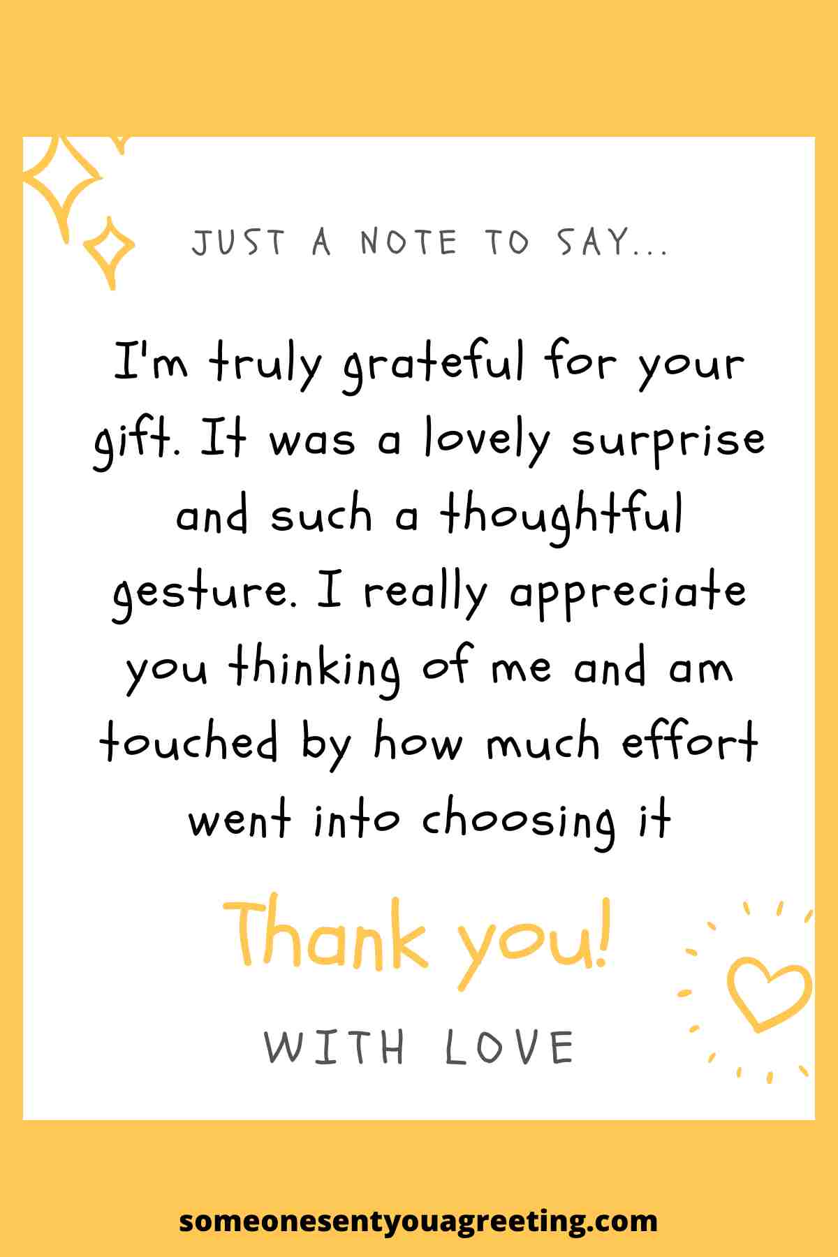 example thank you note for an unwanted gift