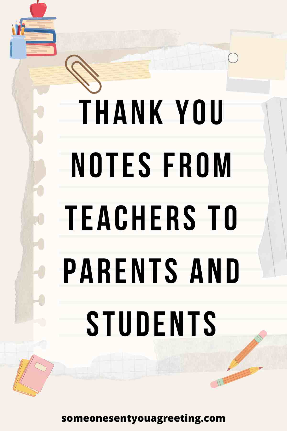 thank you notes from teachers to parents and students