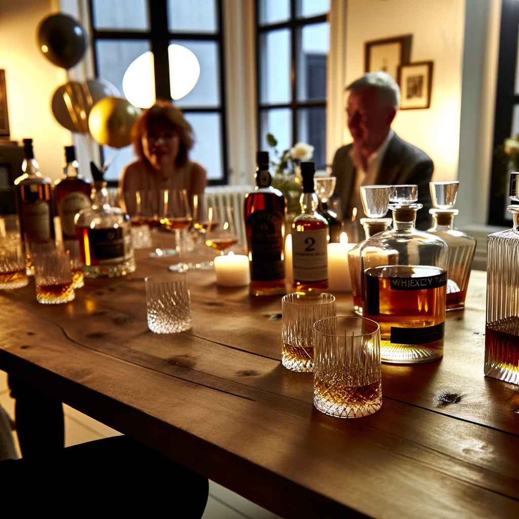 whiskey tasting 50th birthday party idea