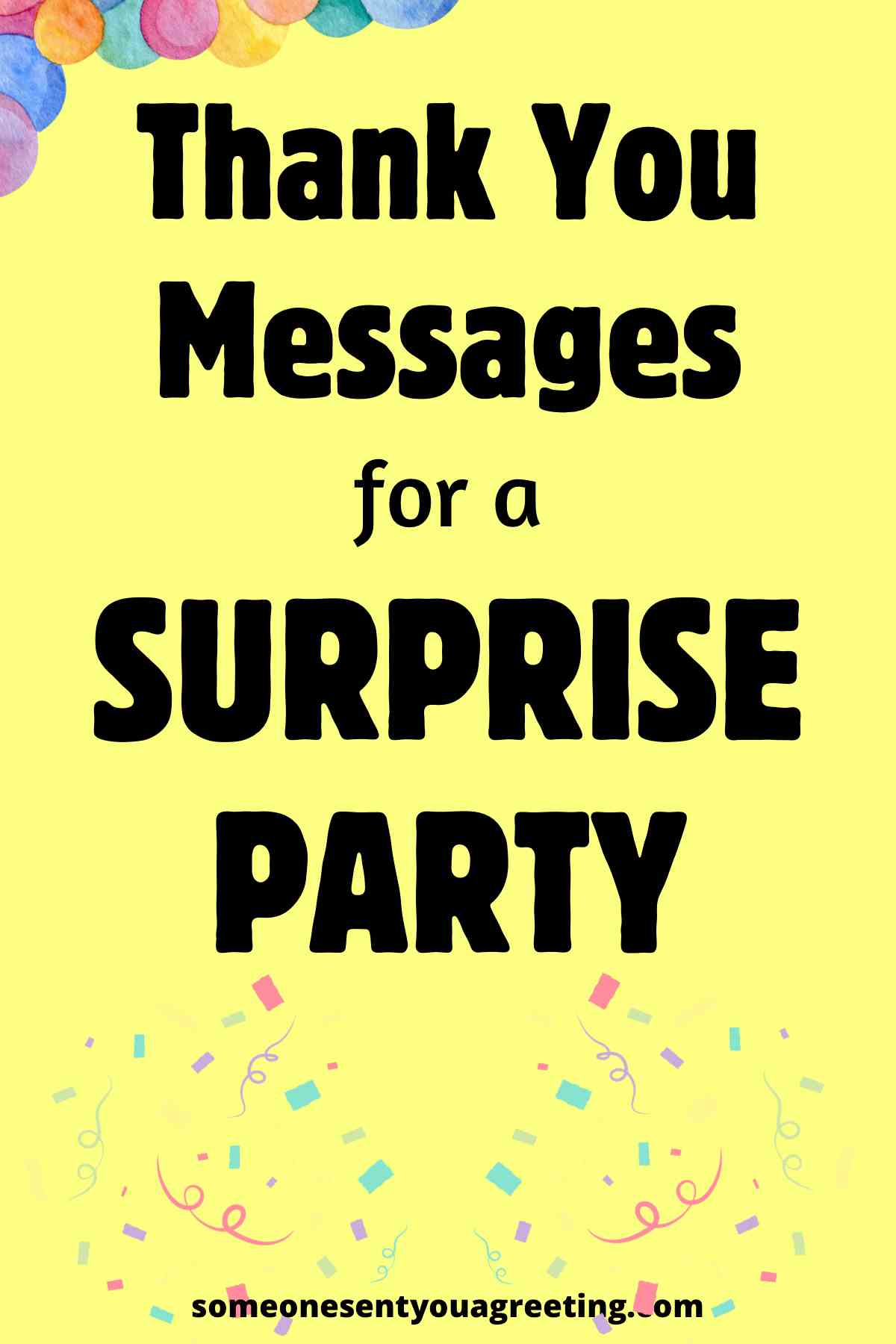 thank you messages for a surprise party